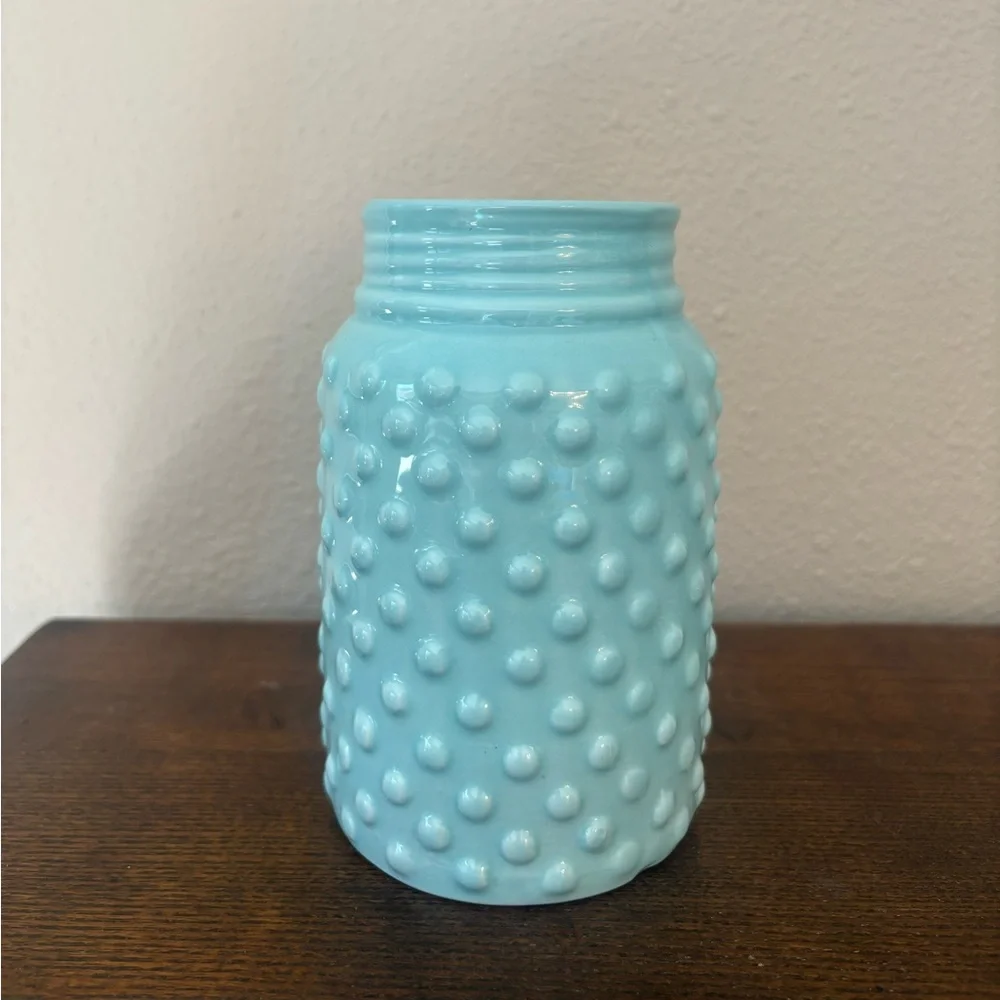 Blue Textured Ceramic Vase